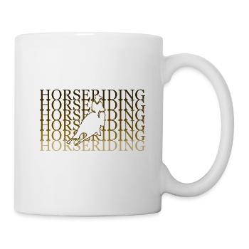 Goldenes Reiterdesign - Tasse - Weiß - Rechts