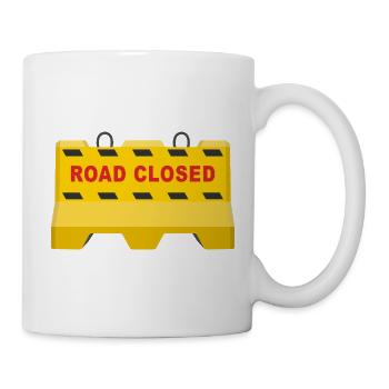 Symbol der Straßensperre für geschlossene Baustellen - Tasse - Weiß - Rechts