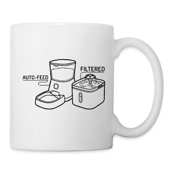Futterautomat Trinkbrunnen Logo - Tasse - Weiß - Rechts