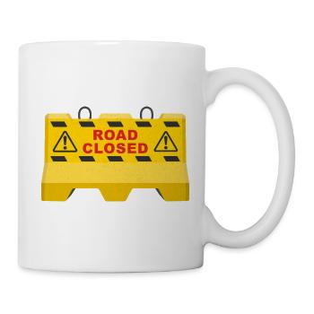 Symbol der Straßensperre für geschlossene Baustellen - Tasse - Weiß - Rechts