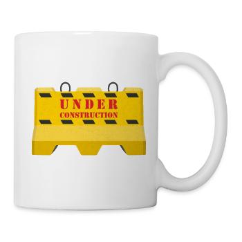 Im Bau befindliches Straßenbarriere-Symbol - Tasse - Weiß - Rechts
