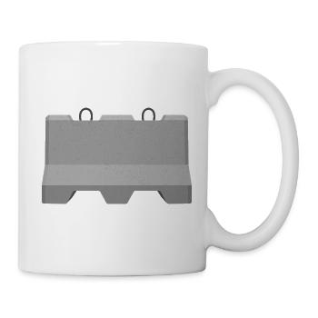 Beton-Straßenbarriere-Symbol - Tasse - Weiß - Rechts