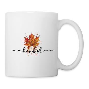 Herbst | Herbstblatt Aquarell - Tasse - Weiß - Rechts