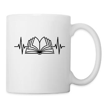 Herzschlag-Buchleser - Tasse - Weiß - Rechts