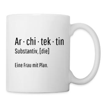 Architektin Substantiv Definition Geschenk - Tasse - Weiß - Rechts