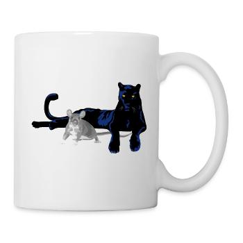 Panther Katze und Maus Duo  - Tasse - Weiß - Rechts