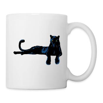 Blauer Panther Silhouette - Tasse - Weiß - Rechts