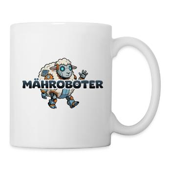 Mähroboter Cartoon Schaf - Tasse - Weiß - Rechts
