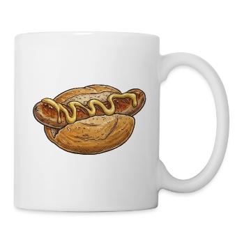 Hotdog Kunst mit Senf-Schwung - Tasse - Weiß - Rechts