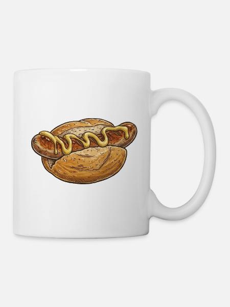 Hotdog Kunst mit Senf-Schwung - Tasse - Weiß