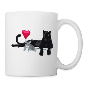 Herzballon Freundschaft Katze Maus - Tasse - Weiß - Rechts