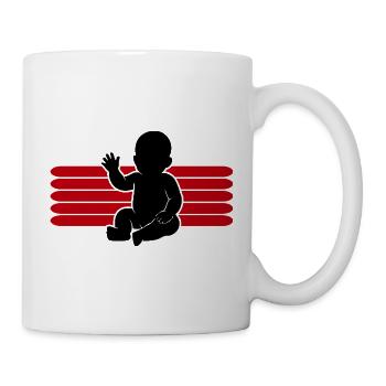Baby Motiv winken Body Strampler Lustige Sprüche - Tasse - Weiß - Rechts