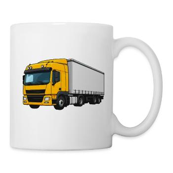 Gelber Lastwagen Illustration - Tasse - Weiß - Rechts
