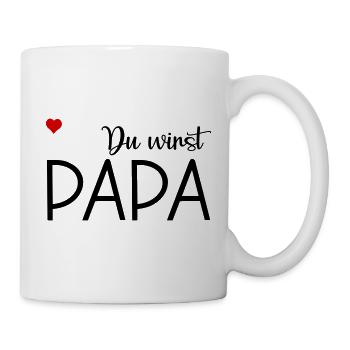 Du wirst Papa, Baby - Tasse - Weiß - Rechts