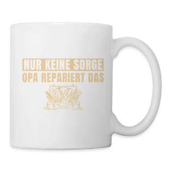 Handwerker Opa repariert das Heimwerker - Tasse - Weiß - Rechts