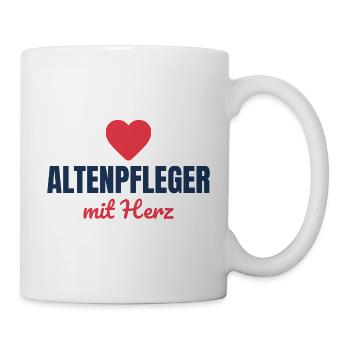 Altenpfleger mit Herz – Pflege Geschenk - Tasse - Weiß - Rechts