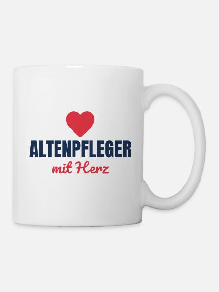 Altenpfleger mit Herz – Pflege Geschenk - Tasse - Weiß