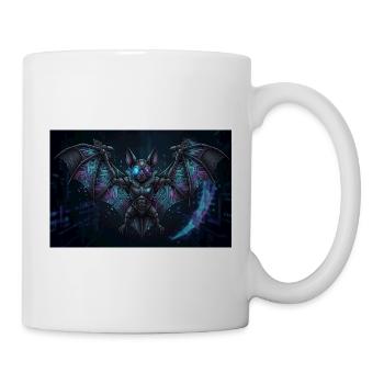 Cyber Fledermaus – Mechanical Glitch Bat Neon - Tasse - Weiß - Rechts