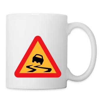 Skidding Car Warning Sign - Mug - white - Right