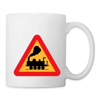 Train Warning Sign - Mug - white - Right