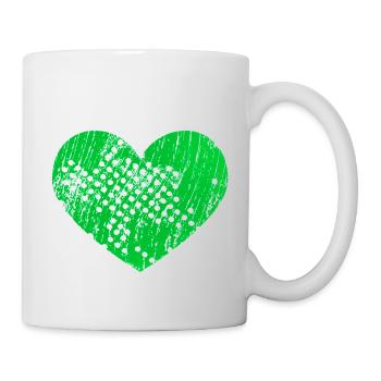 Herz mit Löcher (grün) - Tasse - Weiß - Rechts