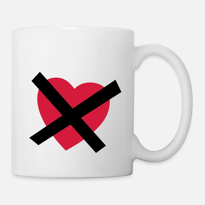 Crossed our Heart - No Love - No Heart - Mug - white