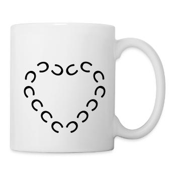 empreintes cheval coeur - Mug blanc - blanc - Droite