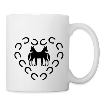 empreintes cheval coeur - Mug blanc - blanc - Droite