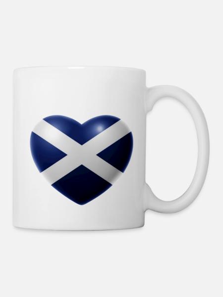 Herz (Schottland / Scotland) - Tasse - Weiß
