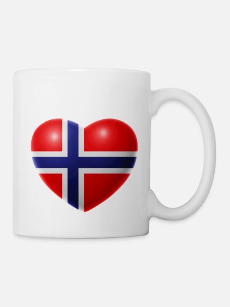 Herz (Norwegen / Norge) - Tasse - Weiß