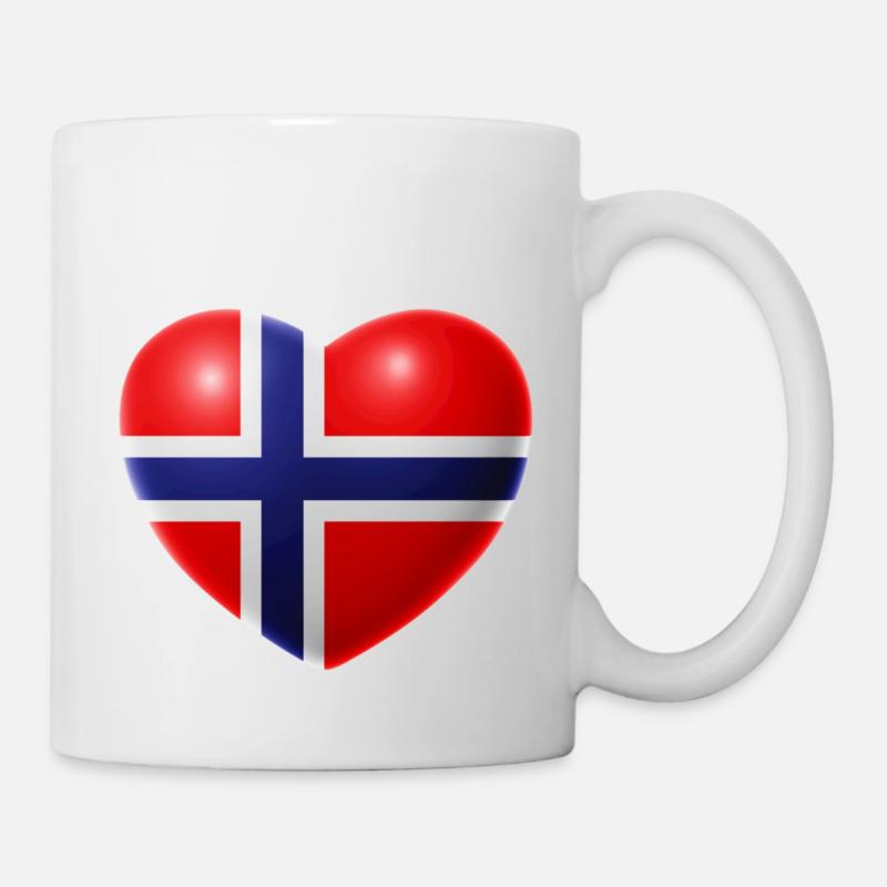Herz (Norwegen / Norge) - Tasse - Weiß