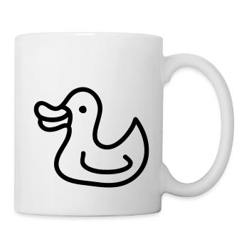 Entchen - Ente - Line - Tasse - Weiß - Rechts