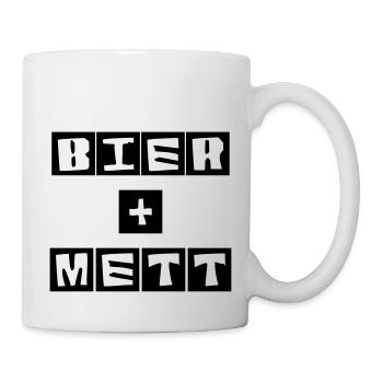 Bier und Mett - Tasse - Weiß - Rechts