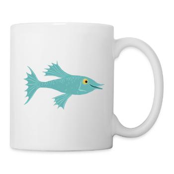 Fisch petrol - Tasse - Weiß - Rechts