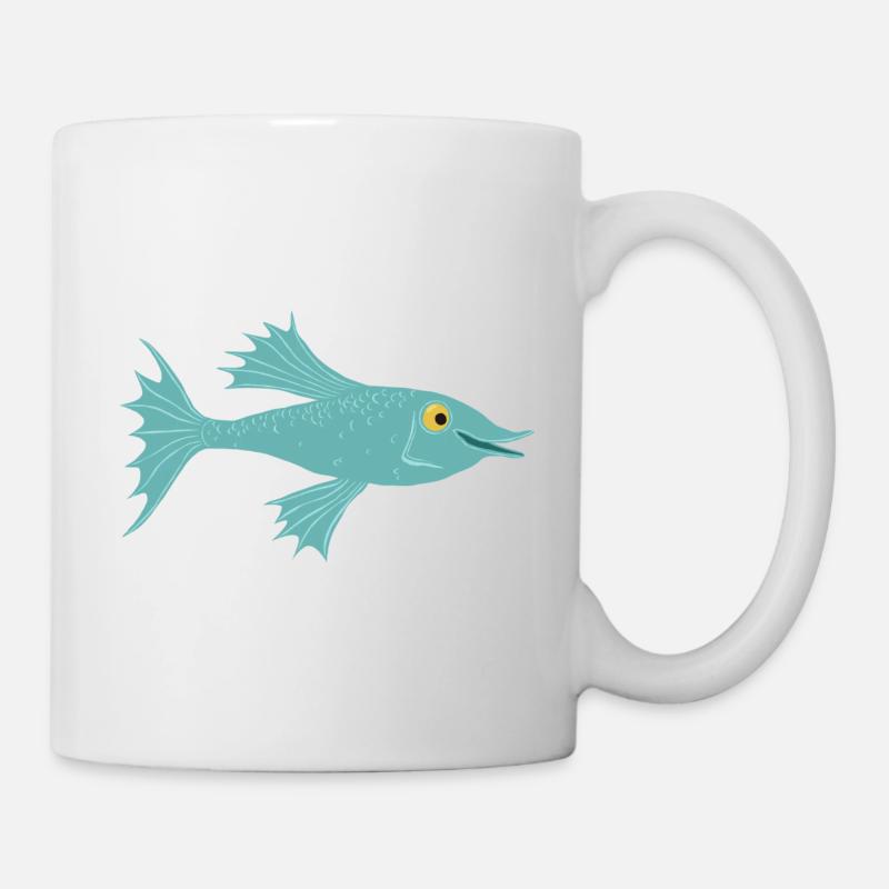 Fisch petrol - Tasse - Weiß