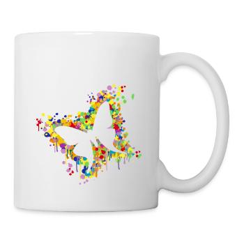 Schmetterling Splash - Tasse - Weiß - Rechts