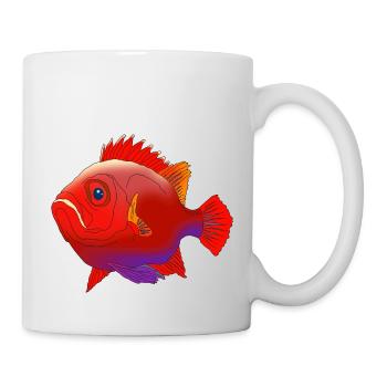 Poisson perche Aquarium océan l'eau de pê de la mer - Mug blanc - blanc - Droite