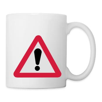 Gefahrenzeichen Gefahrenstelle - Tasse - Weiß - Rechts