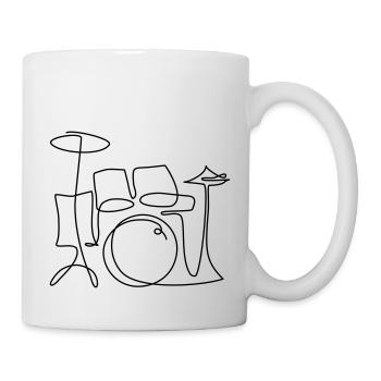 one line drums - Tasse - Weiß - Rechts