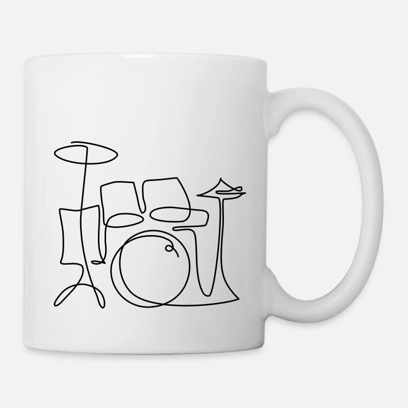 one line drums - Tasse - Weiß