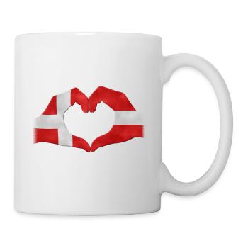 Touchez coeur Danemark drapeau 010 modèles ronds - Mug blanc - blanc - Droite