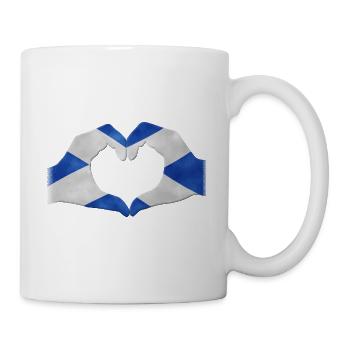 Touchez coeur Ecosse drapeau 010 modèles ronds - Mug blanc - blanc - Droite