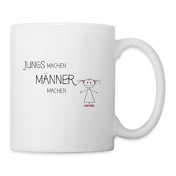 Jungs machen Jungs Männer machen Mädchen - Tasse - Weiß - Rechts