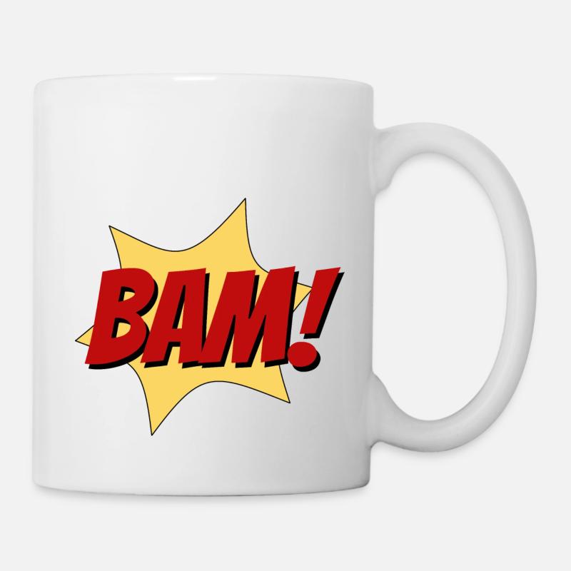 BAM super-héros lutte contre le bruit comique cadeau amusant - Mug blanc - blanc