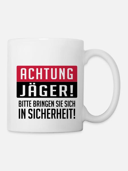 Achtung Jäger - Tasse - Weiß