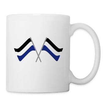 Drapeau noir-blanc-bleu | stade de football de drapeau - Mug blanc - blanc - Droite