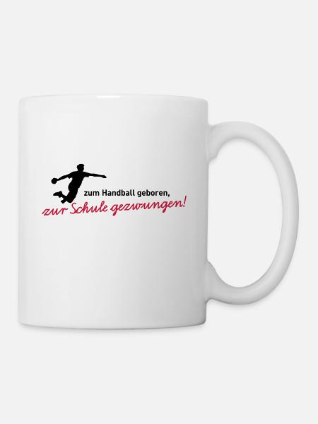 Zum Handball geboren, zur Schule gezwungen! Jungen - Tasse - Weiß