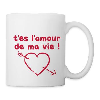 Liebe meines Lebens - Tasse - Weiß - Rechts