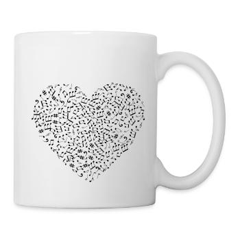 Musikalisches Herz - Tasse - Weiß - Rechts