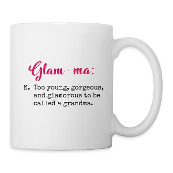 Funny Cool Glam-ma. Grandma, Granny.Nanny Love. - Mug - white - Right